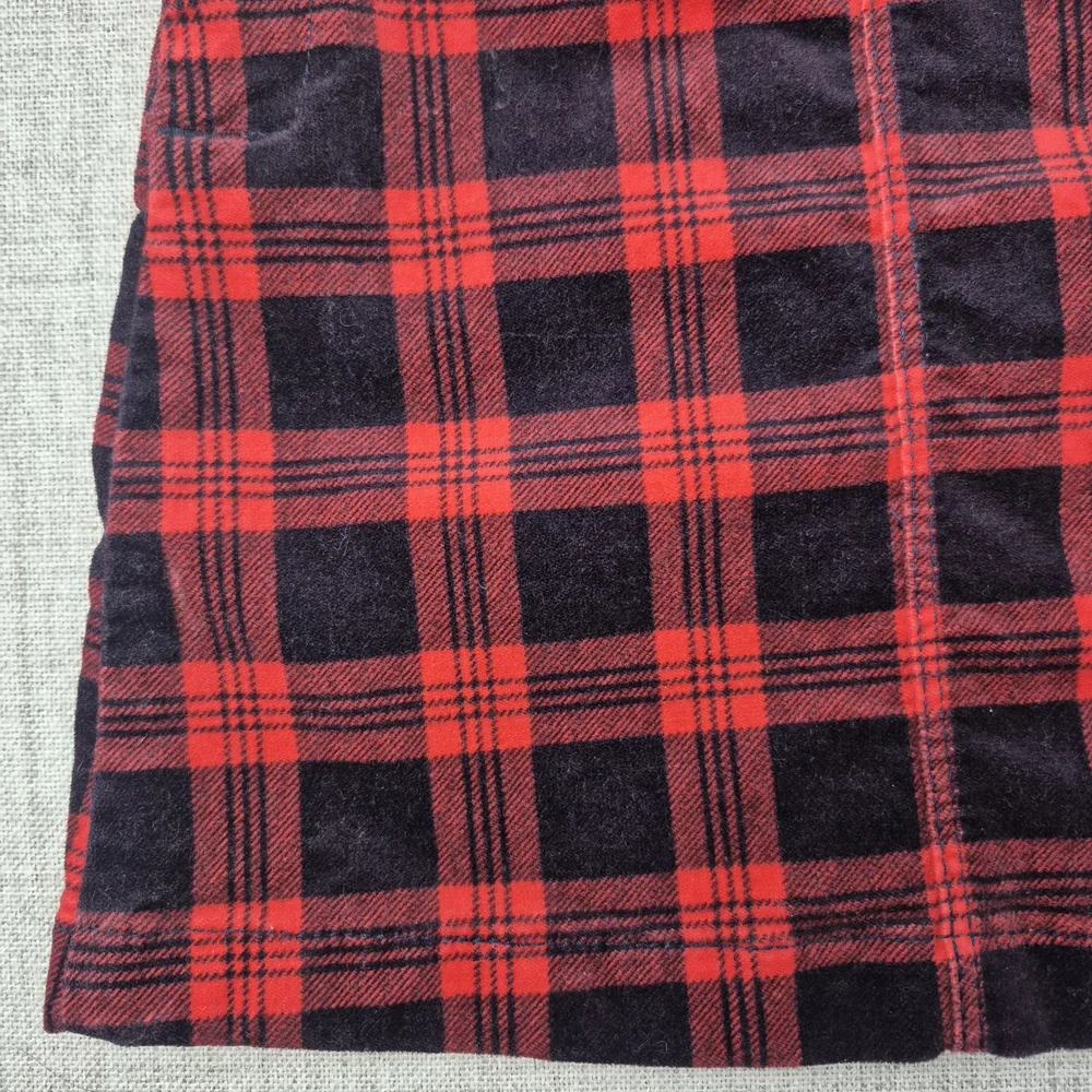 OshKosh B'gosh Red Plaid Corduroy Overall Dress Jumper 24M